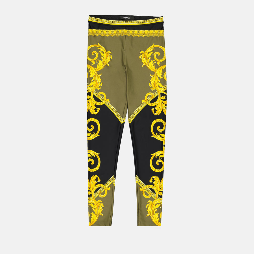 Pantalons Legging Barocco Coupe des Dieux Versace Jaune Femme