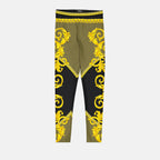 Pantalons Legging Barocco Coupe des Dieux Versace Jaune Femme
