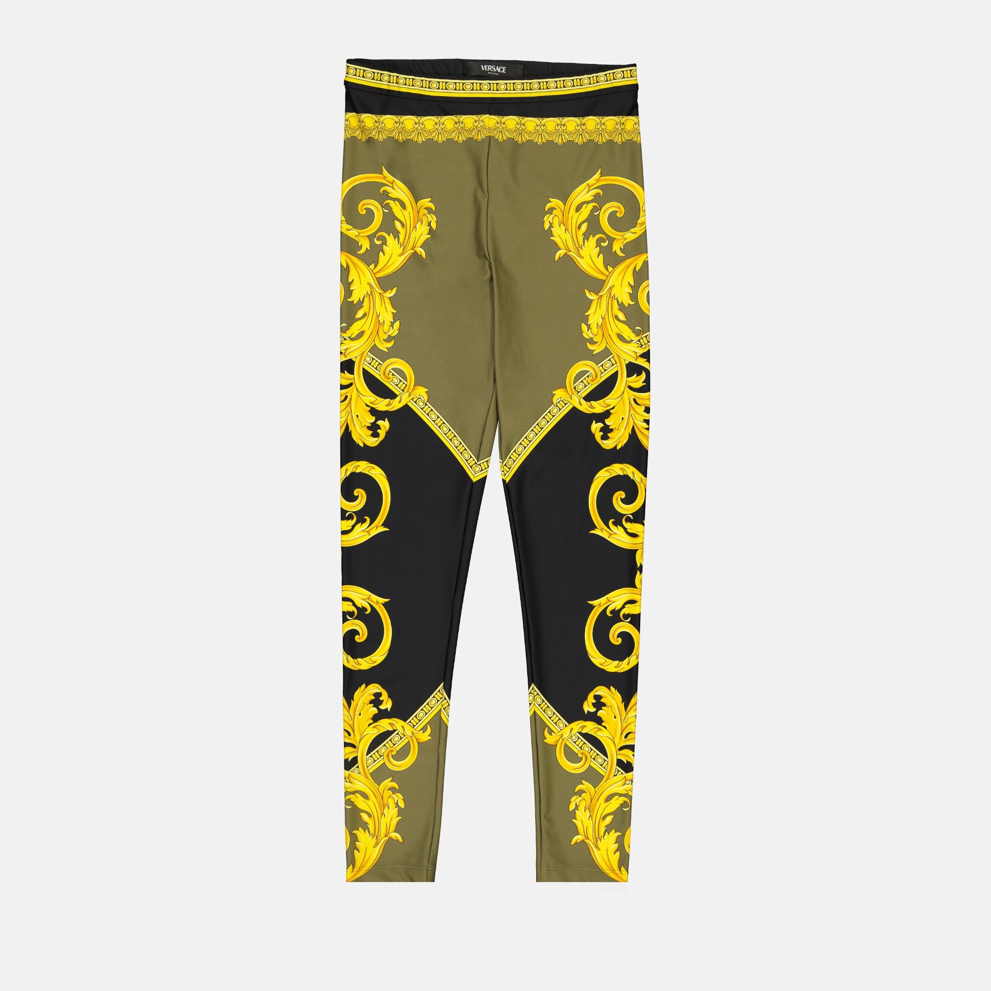 Pantalons Legging Barocco Coupe des Dieux Versace Jaune Femme