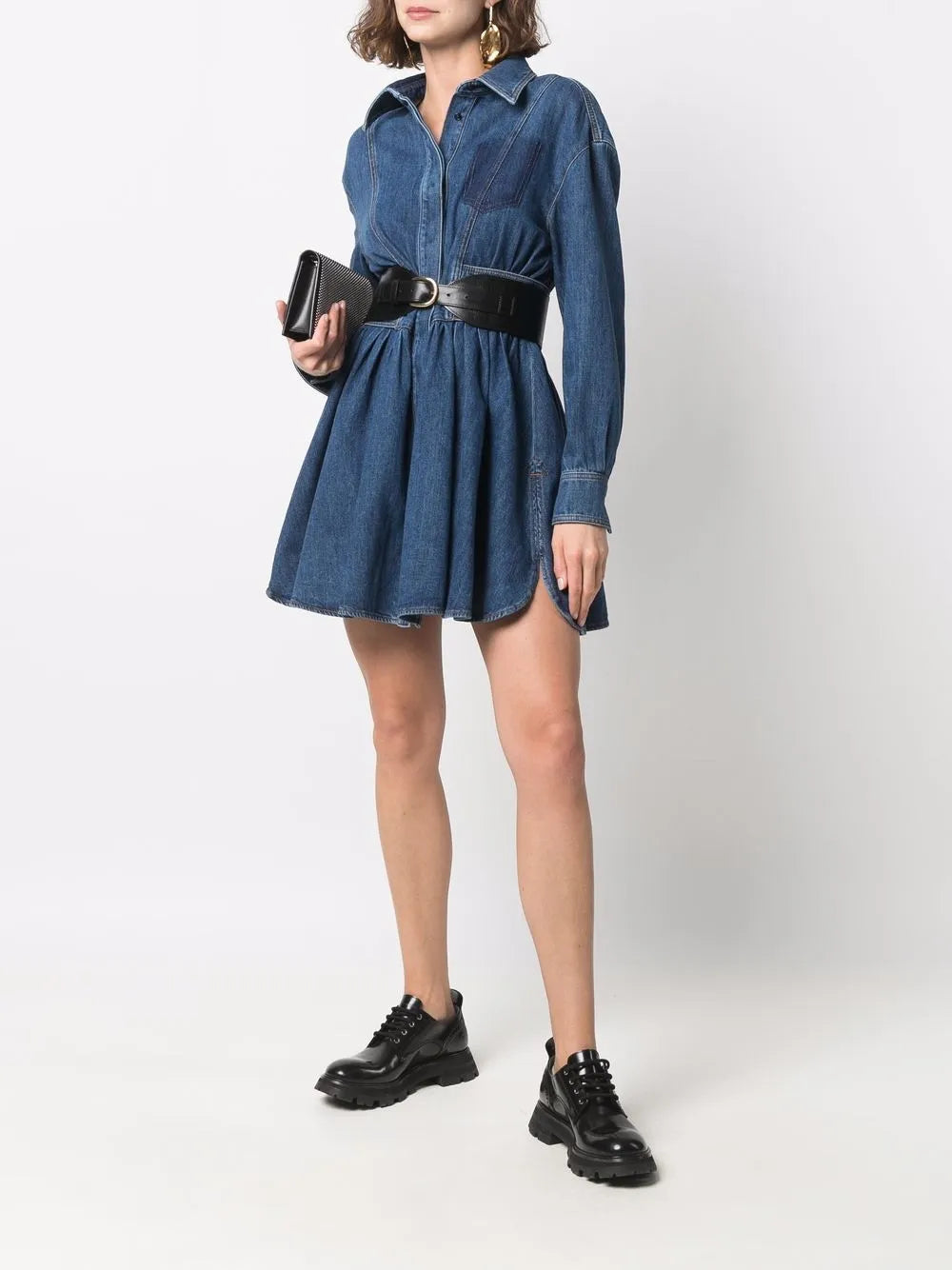 Vestidos Vestido de Denim Alexander McQueen Azul escuro Femme