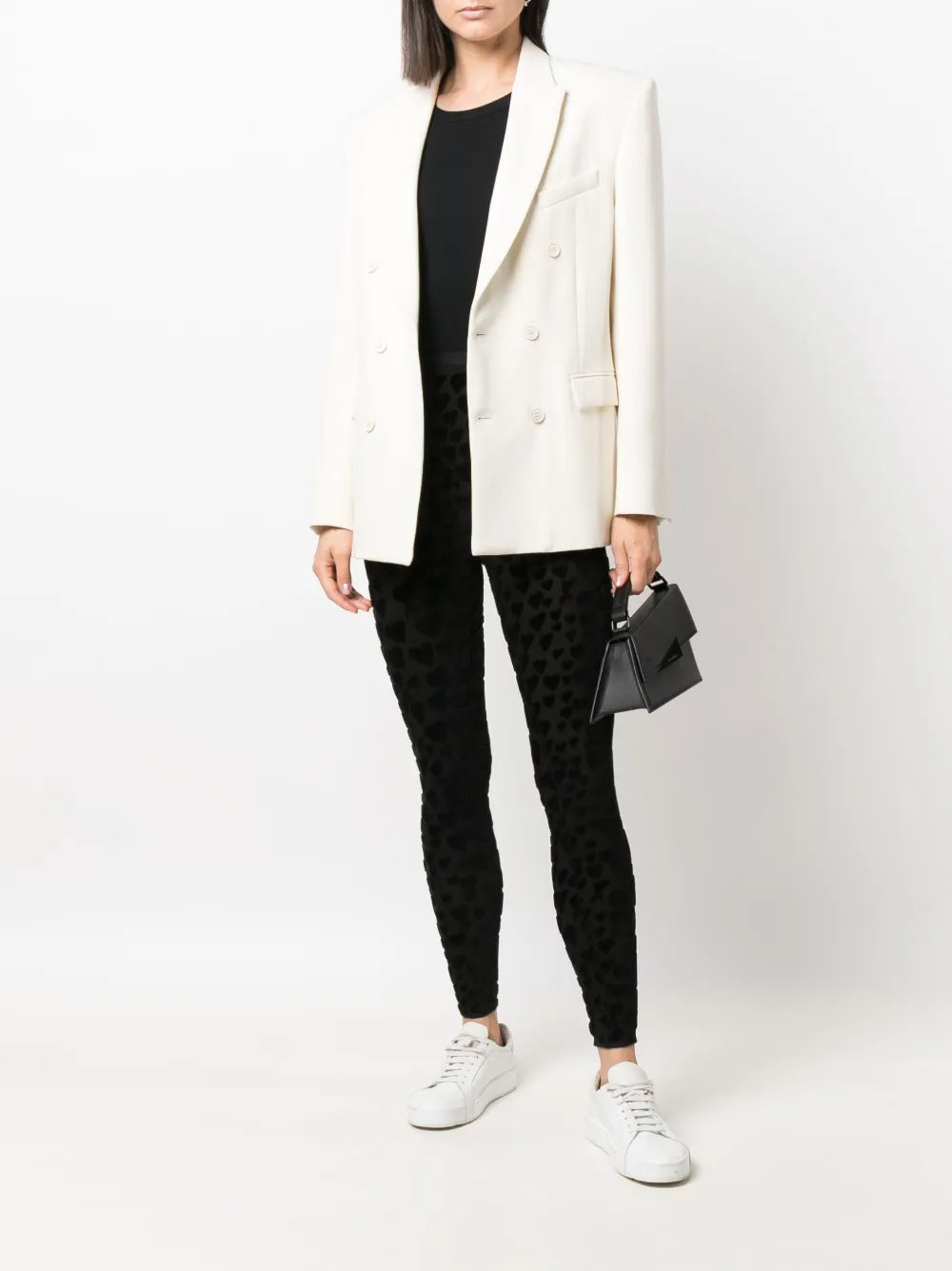 Pantaloni Leggings in Velluto Ami PARIS Nero Donne