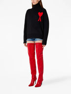 Malhas Gola Alta AMI Coração Ami PARIS Preto Unissex