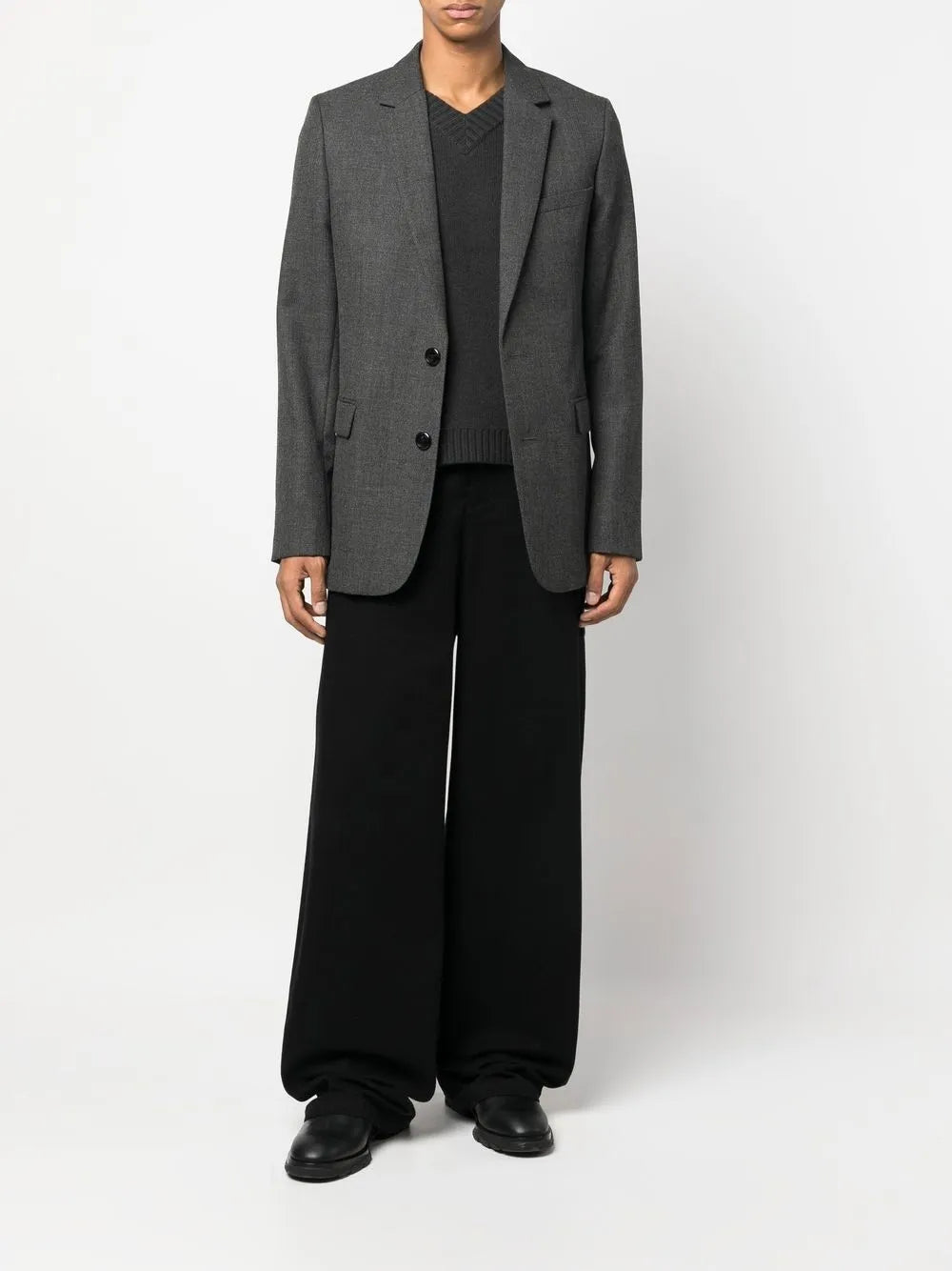 Casacos Blazer de Lã Ami PARIS Cinza Unisexo