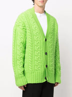 Maille Cardigan côtelé Ami PARIS Vert Unisexe