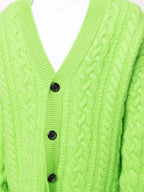 Maille Cardigan côtelé Ami PARIS Vert Unisexe