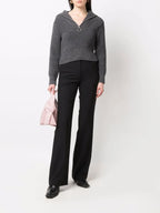 Maille Pull à zip Ami PARIS Gris Femme