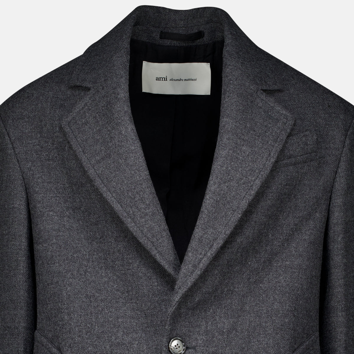 Manteaux Grey Wool Coat Ami PARIS Gris Homme