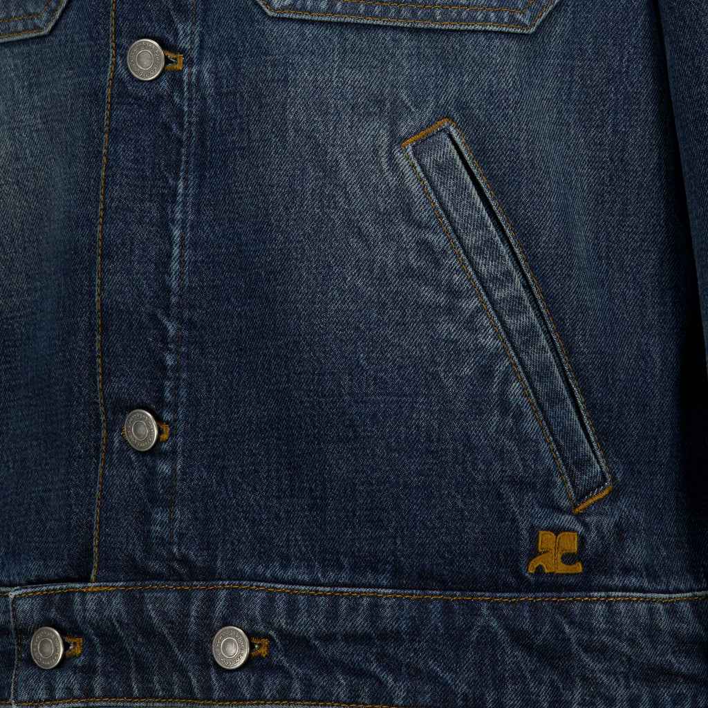 Vestes Chaqueta Trucker de Denim Vintage Courrèges Bleu foncé Femme