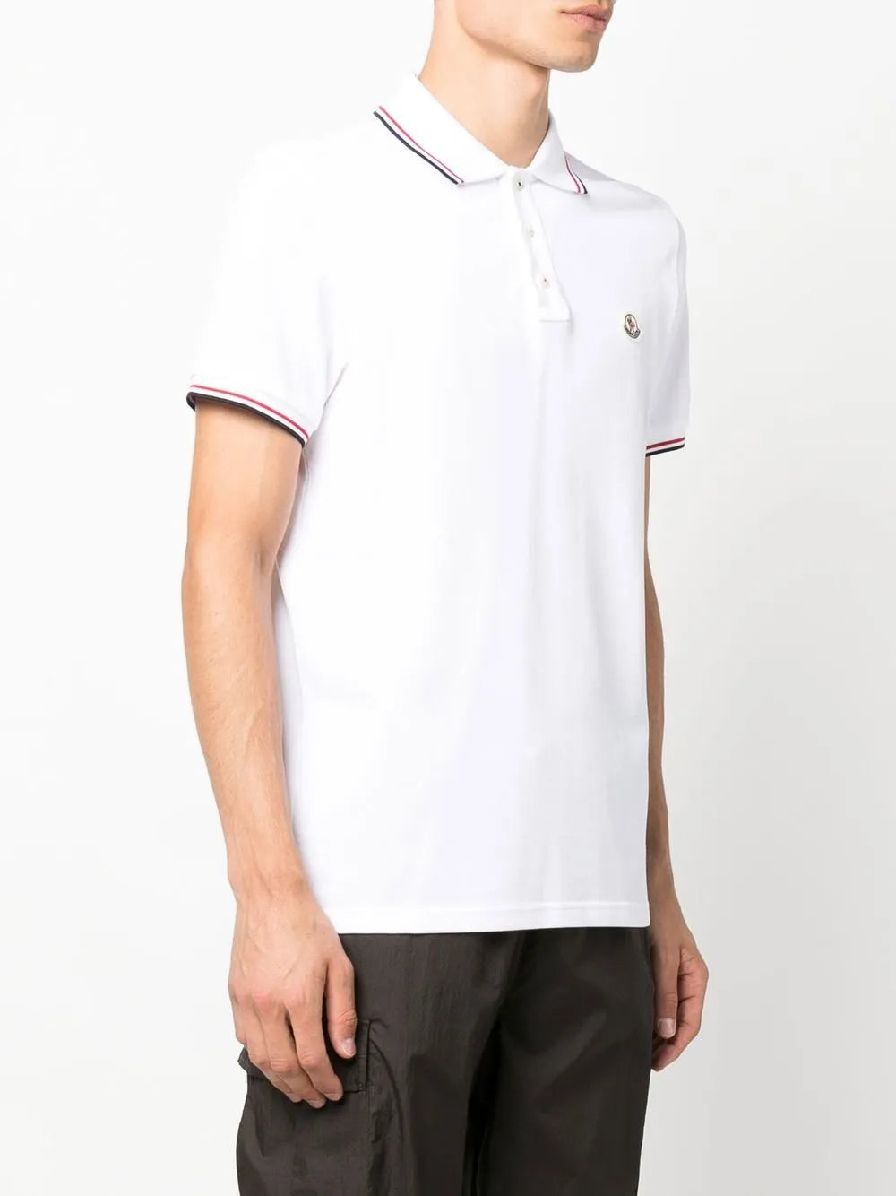 Polos Polo à liserés tricolores Moncler Blanc Homme
