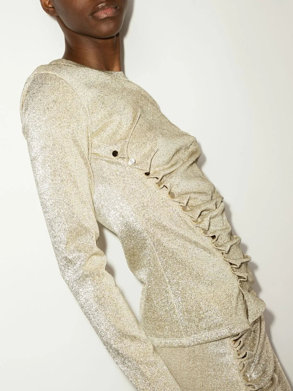 Tops Top drapé en lurex Rabanne Doré Femme