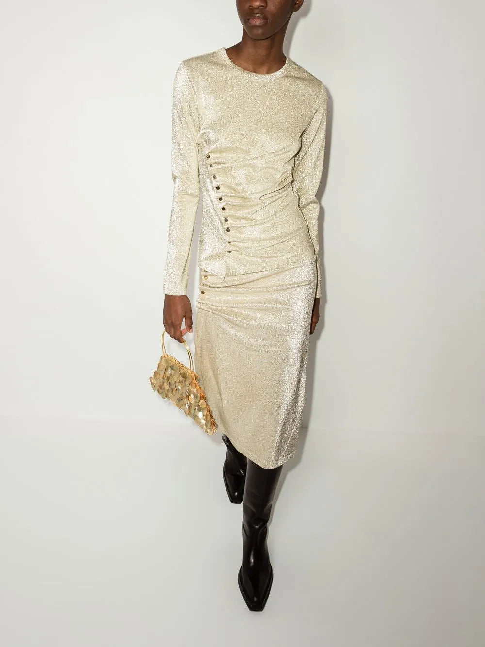 Tops Top drapé en lurex Rabanne Doré Femme