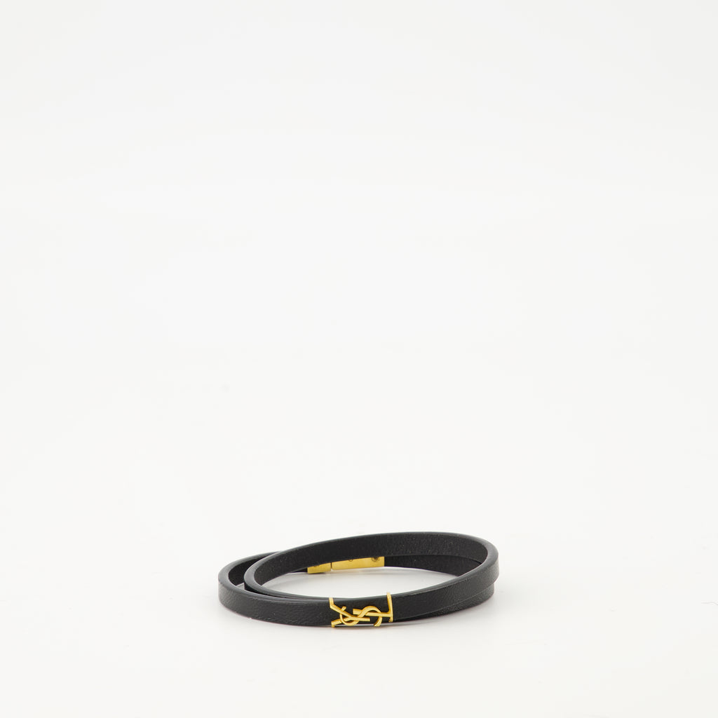 Bijoux Bracelet Cassandre double tour Saint Laurent Noir Femme