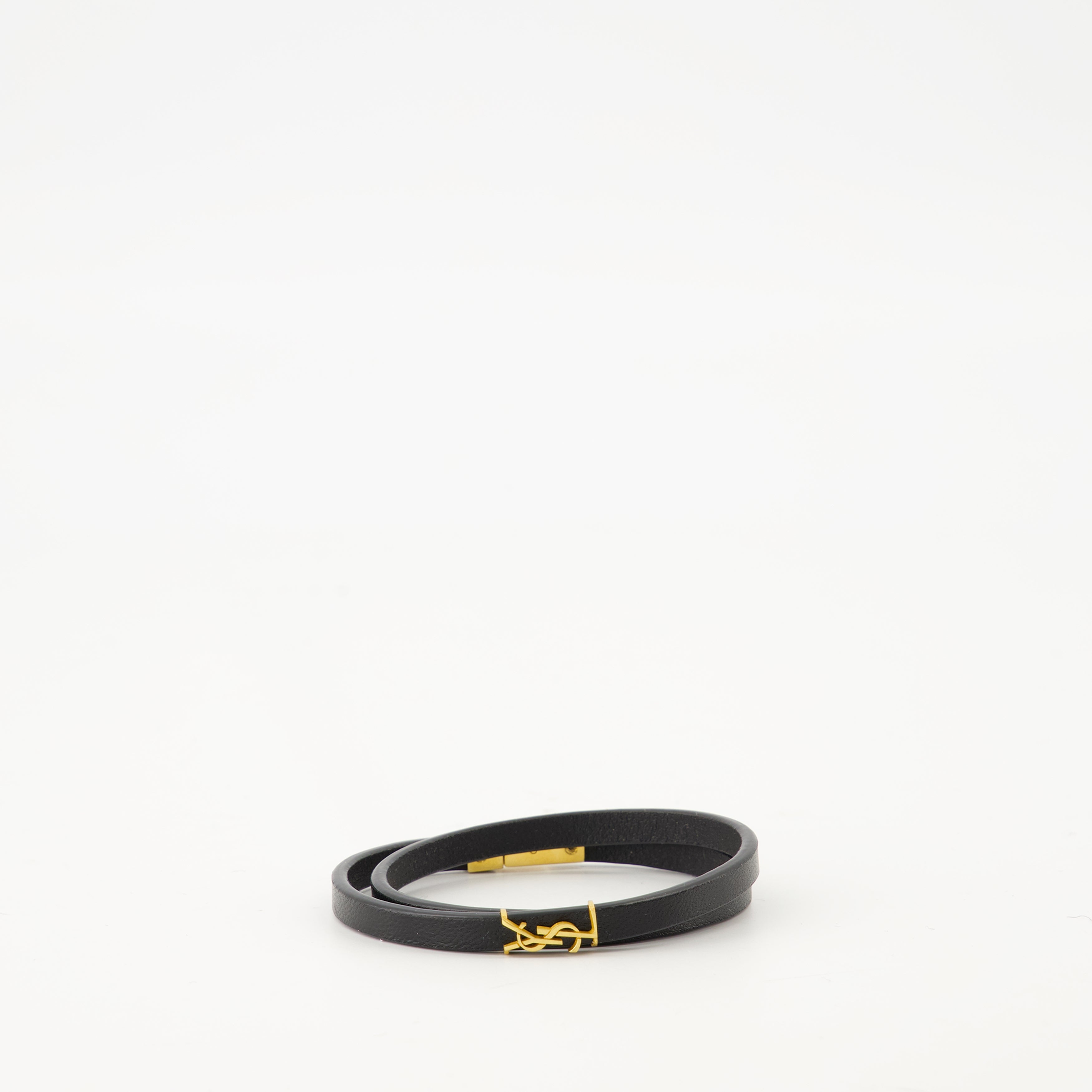 Bijoux Bracelet Cassandre double tour Saint Laurent Noir Femme
