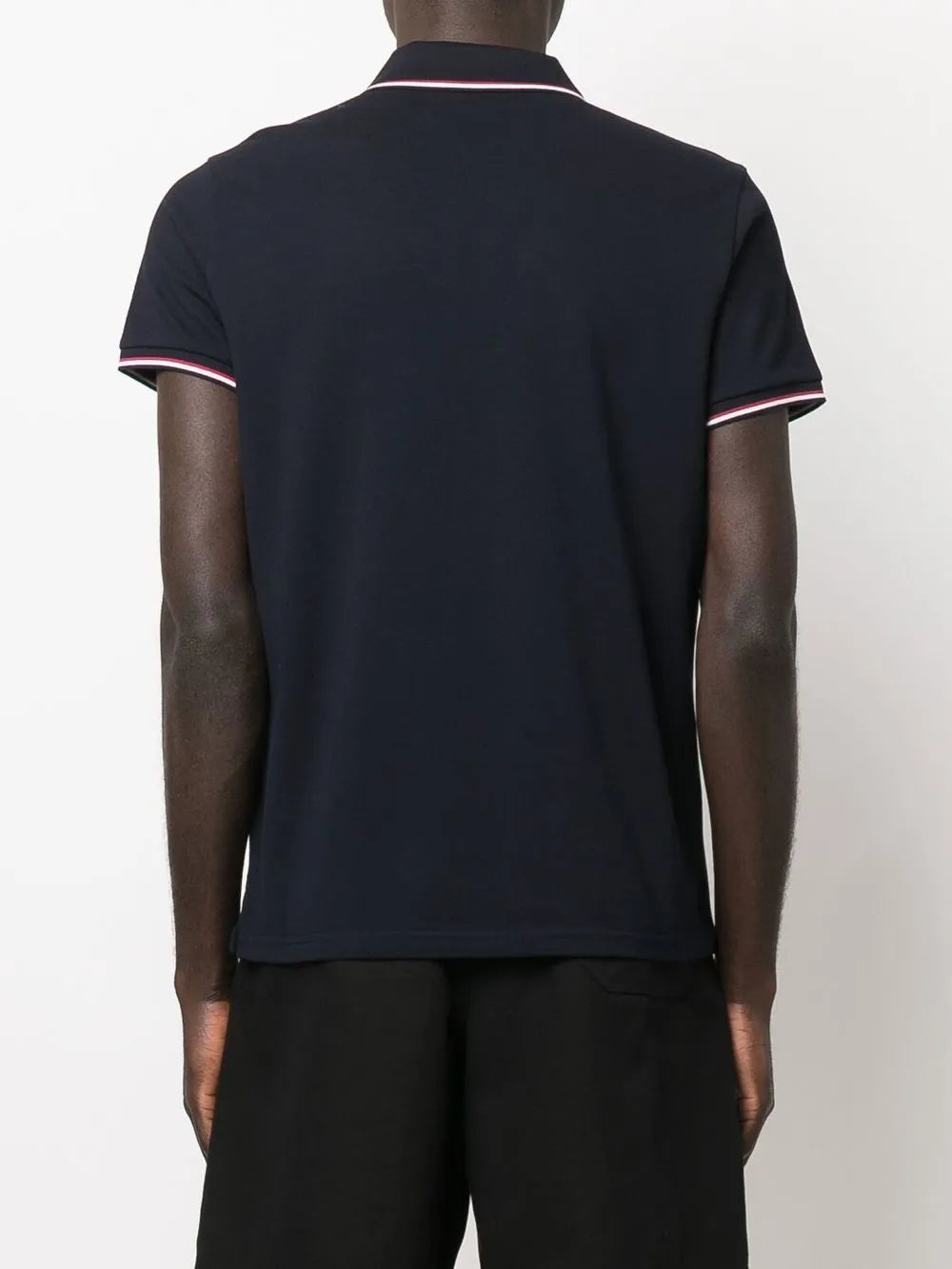Polo Polo con Bordature Tricolori Moncler Blu scuro Homme