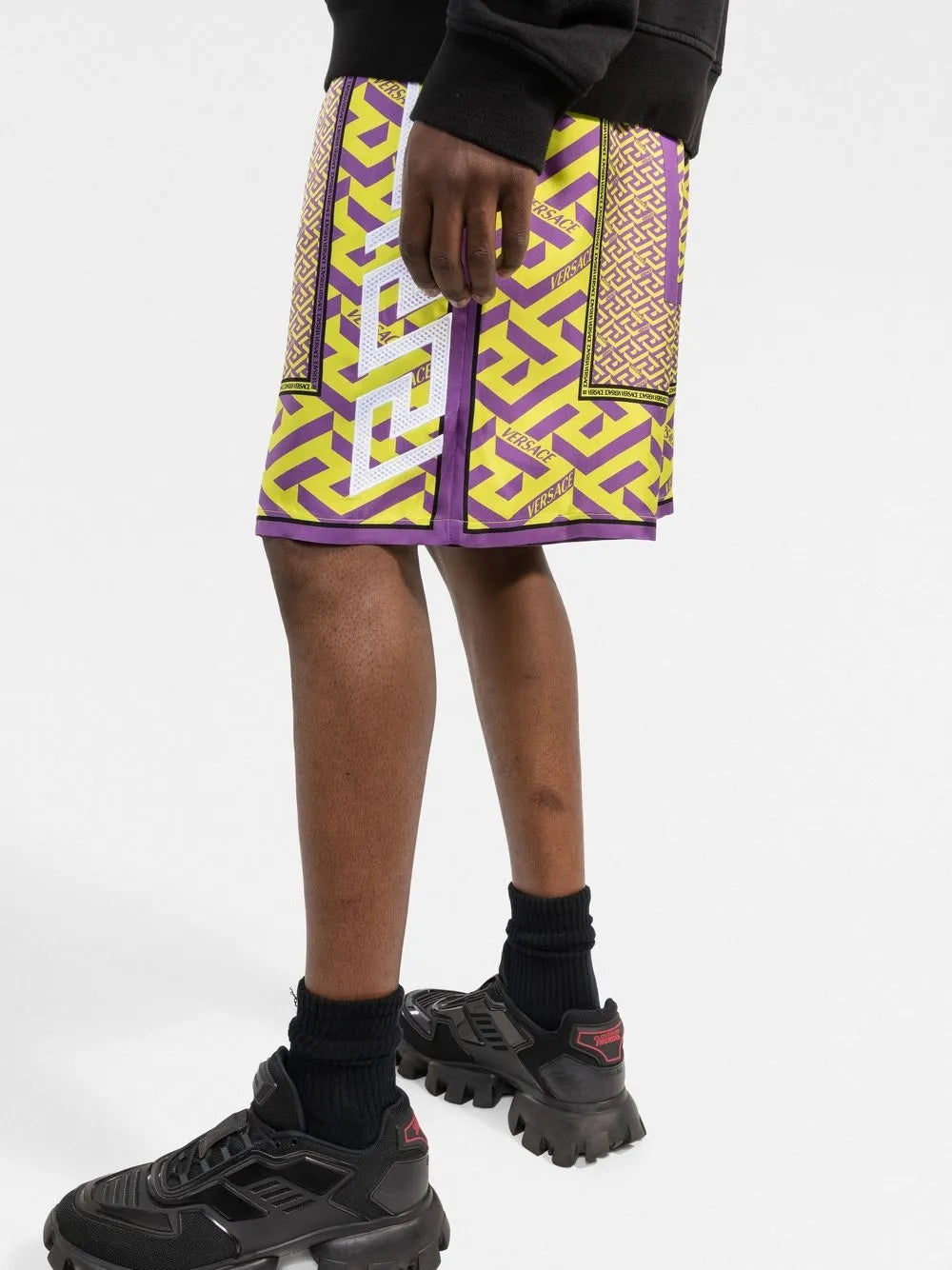 Shorts Short Greca Versace Violet Homme