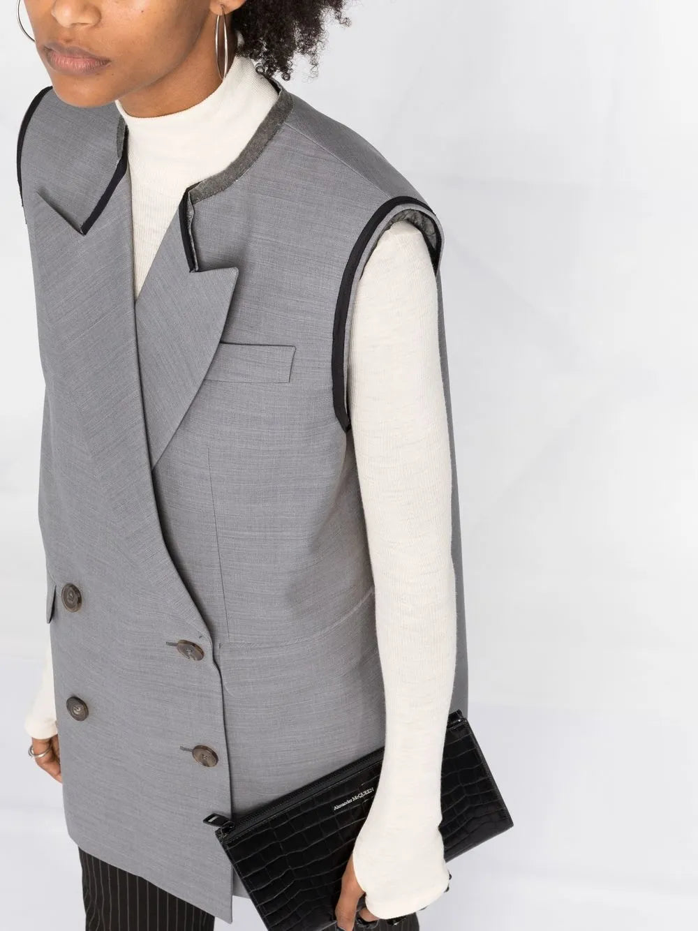 Chaquetas Blazer Sin Mangas Alexander McQueen Gris Mujeres