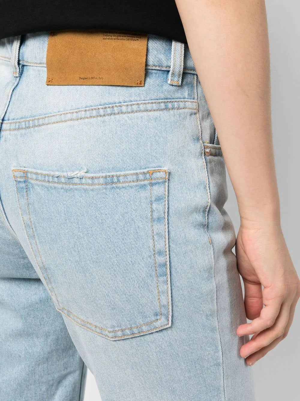 Pants Faded Denim Pants Off-White Blue Women