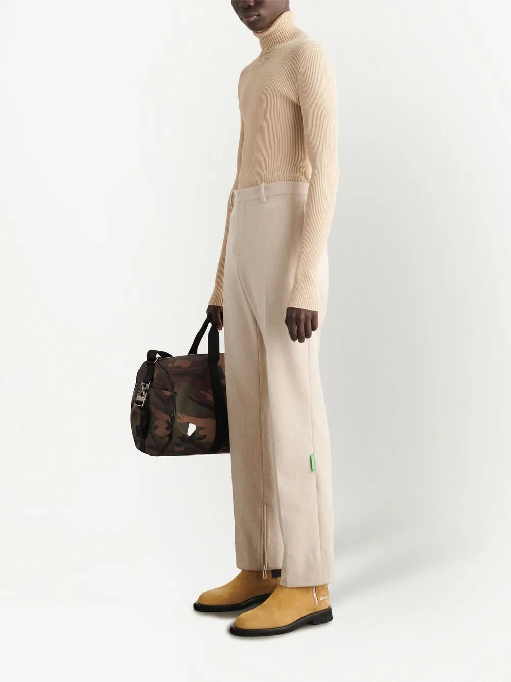 Pants Wool Trousers Off-White Beige Man