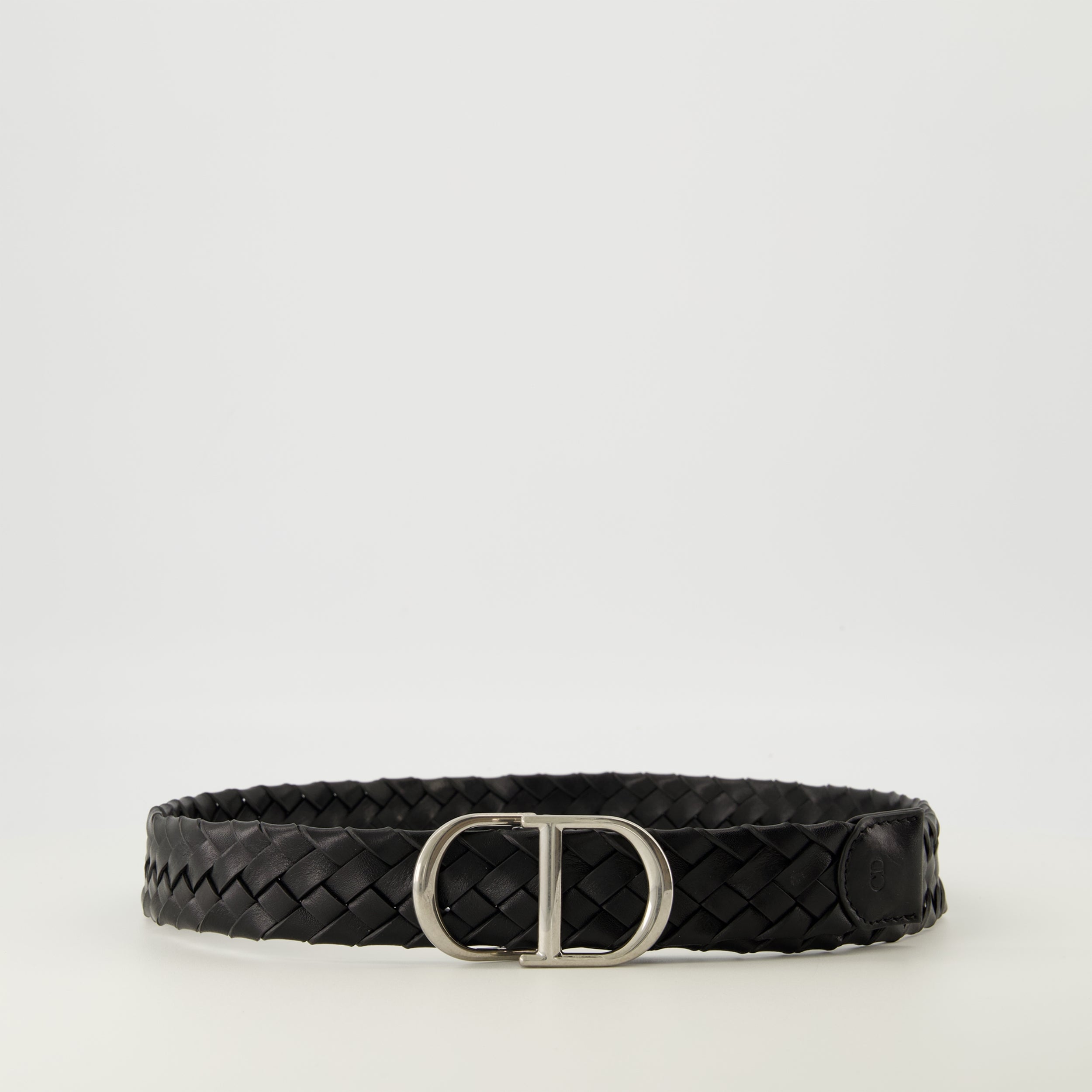 Image of the article Black woven CD belt by Dior for Men - Spring-Summer 2026 - Front View