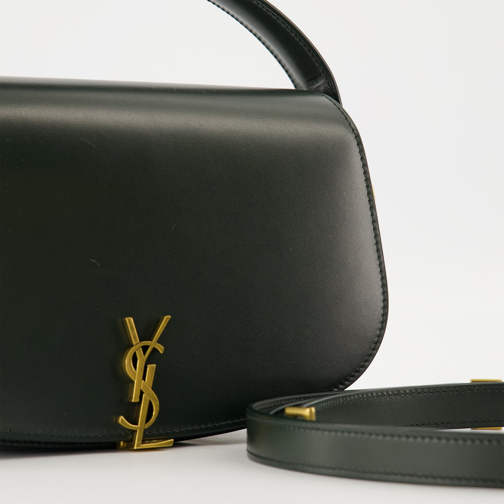 Sacs à main et épaule Sac Voltaire en cuir vert foncé Saint Laurent Vert Femme