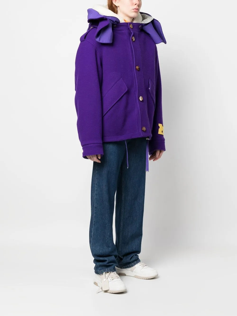 Coats Short Parka Off-White Purple Women