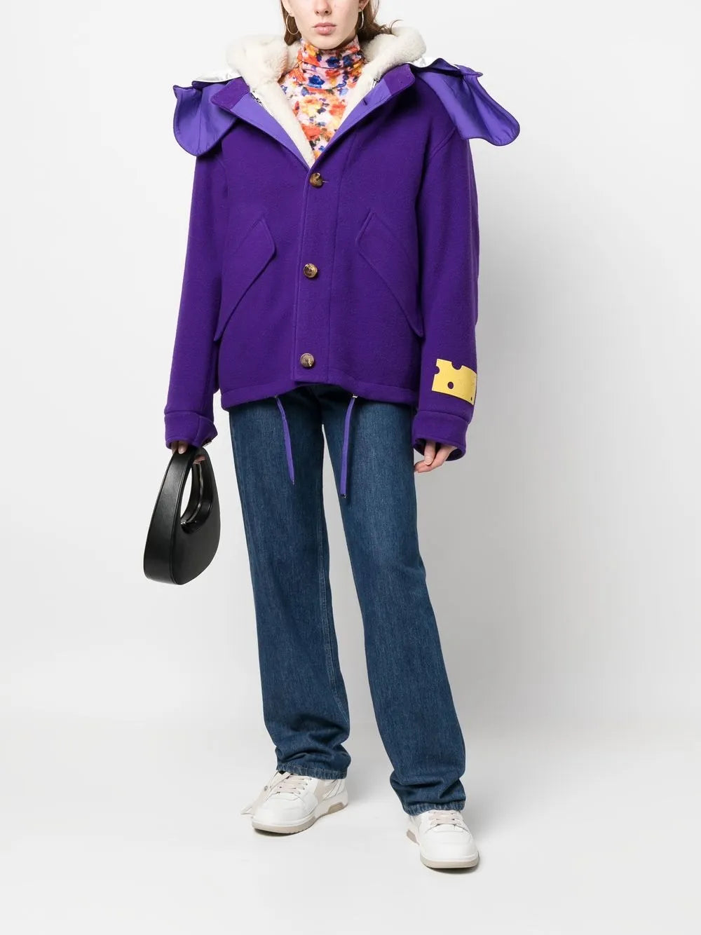 Coats Short Parka Off-White Purple Women