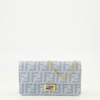 Sacs à main et épaule Baguette Denim FF Blu Portafoglio con Catena Fendi Bleu Femme