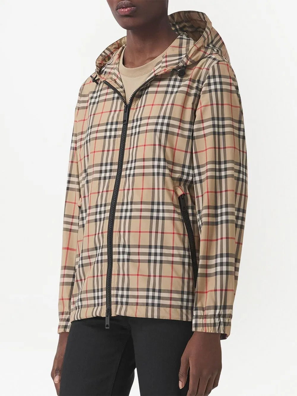 Jaquetas Parka de Xadrez Burberry Bege Femme