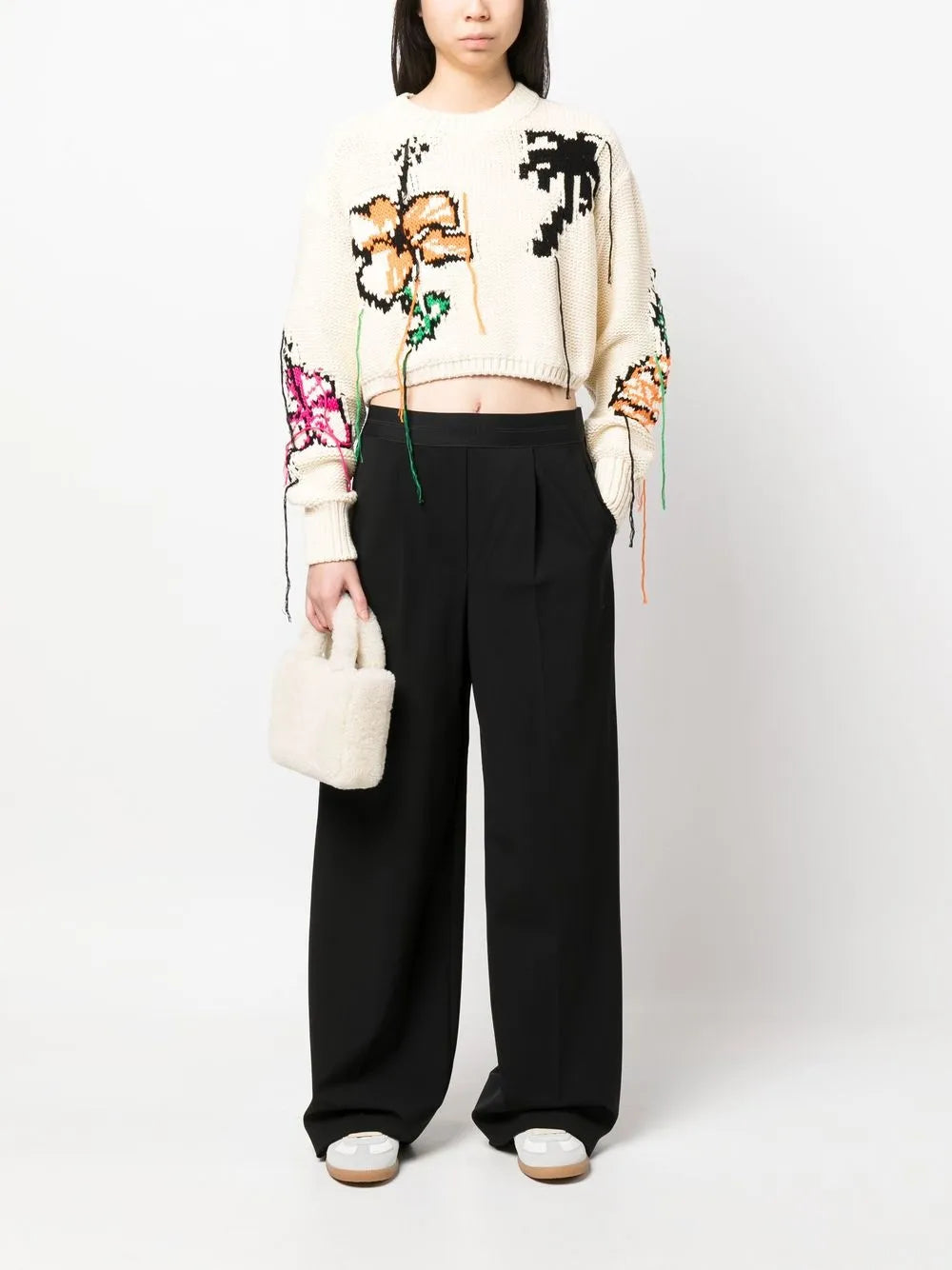 Pantalones Pantalones Rectos de Lana MSGM Negro Femme
