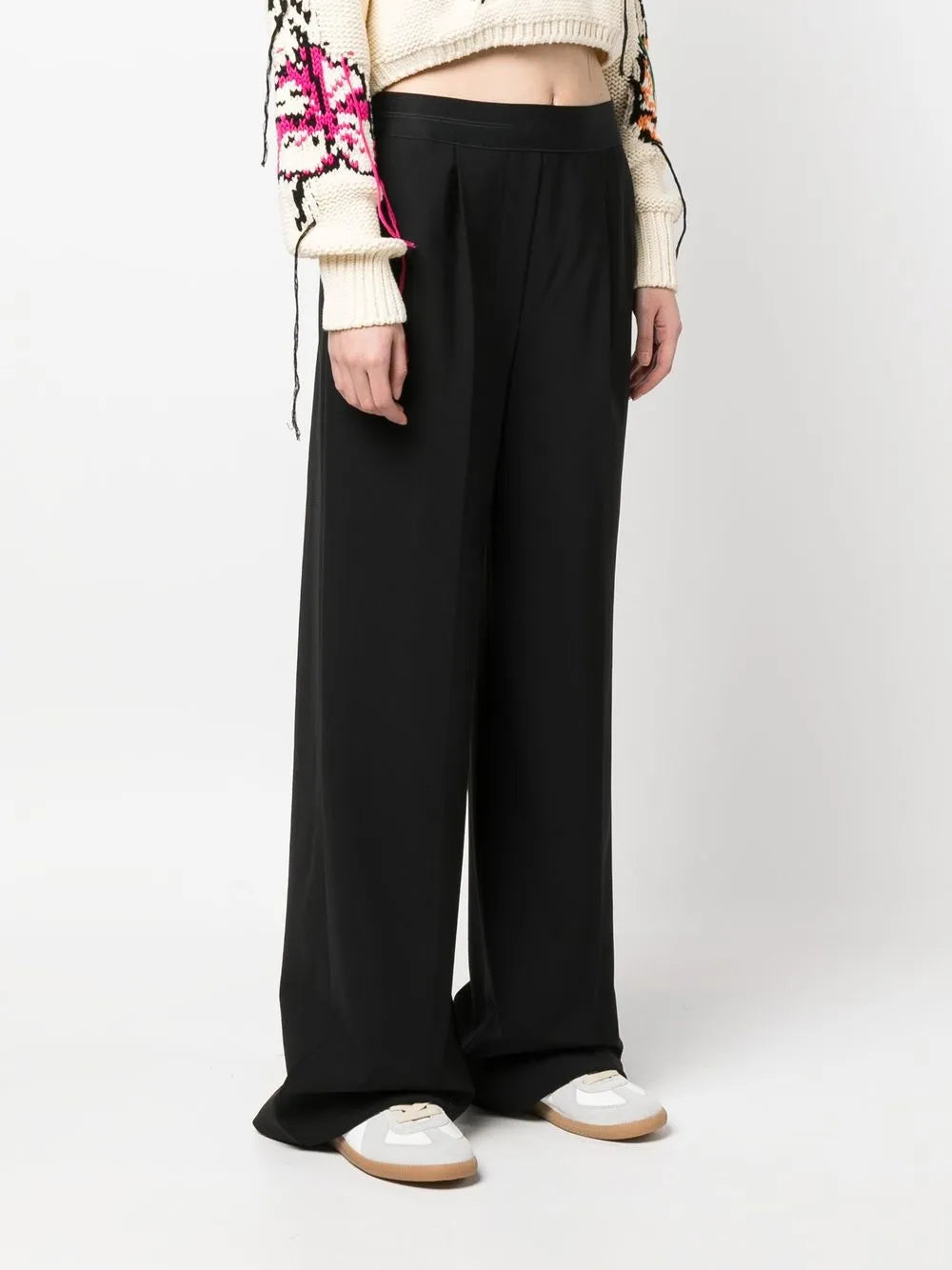 Pantalones Pantalones Rectos de Lana MSGM Negro Femme