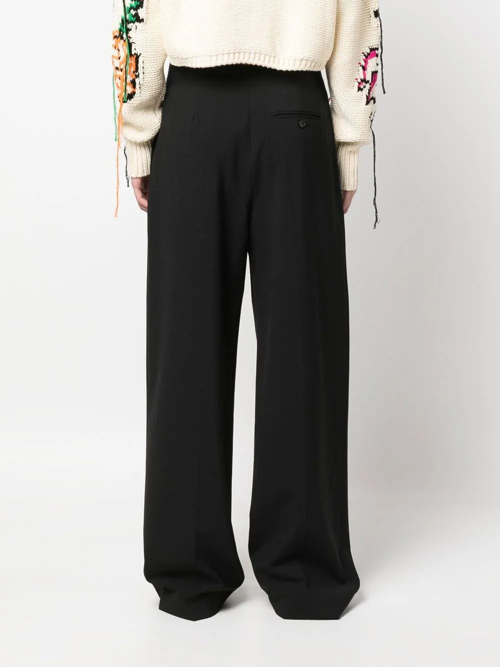 Pantalones Pantalones Rectos de Lana MSGM Negro Femme