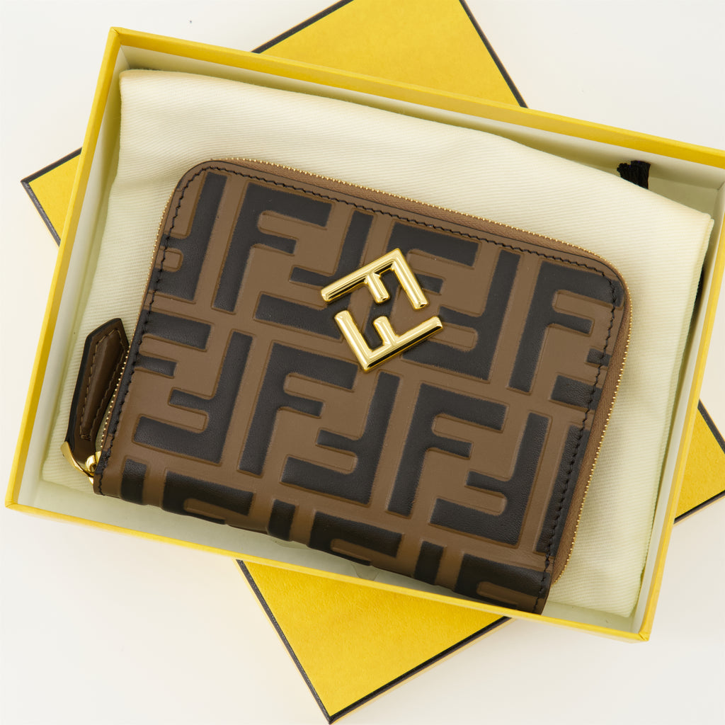 Petite maroquinerie Portefeuilles zippé FF Diamonds Fendi Marron Femme