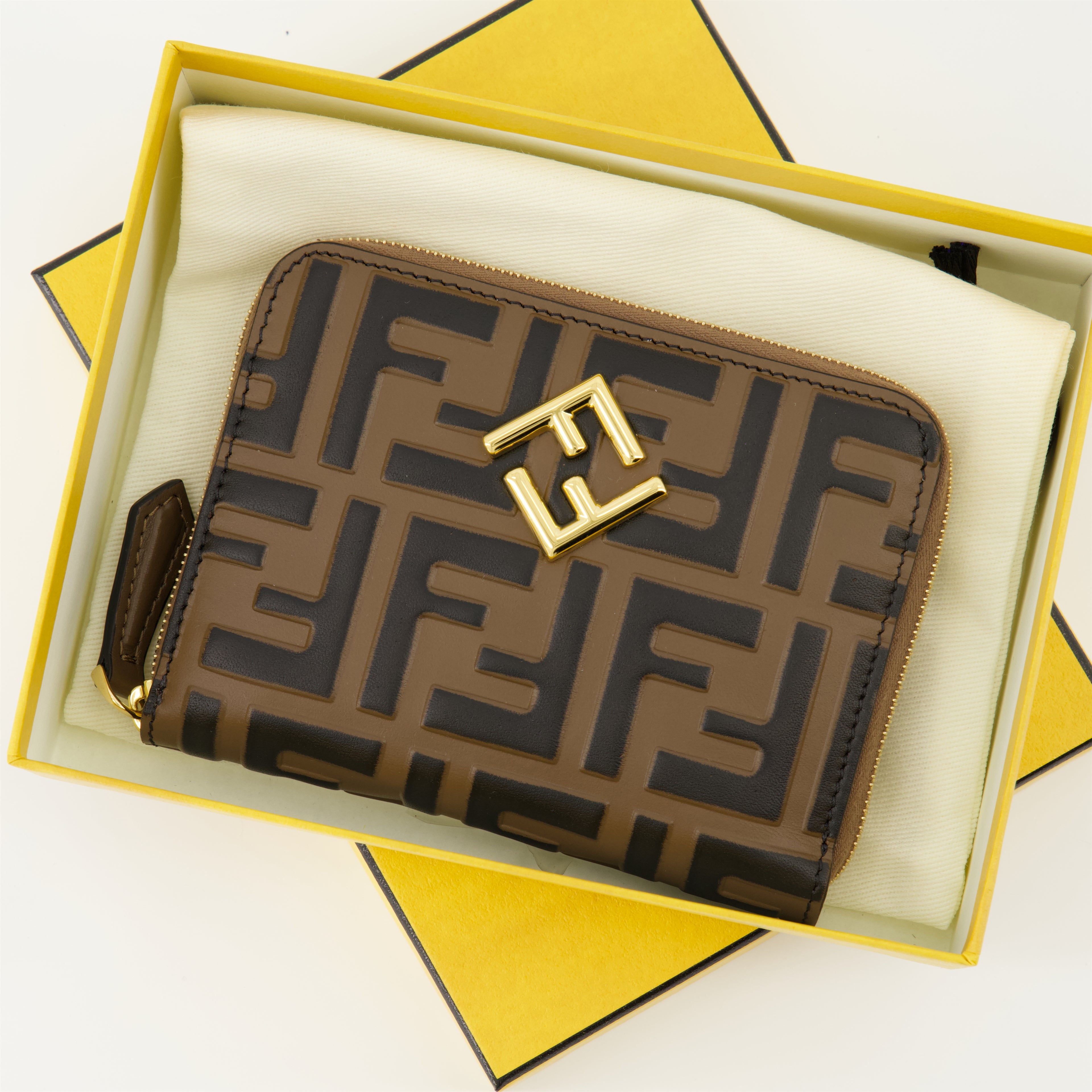 Petite maroquinerie Portefeuilles zippé FF Diamonds Fendi Marron Femme