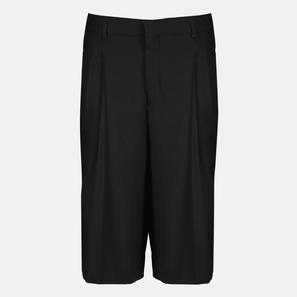 Image de l'article Bermuda noir en laine de la marque Ami PARIS pour Femme - Saison Printemps-Été 2026 - Vue de Face