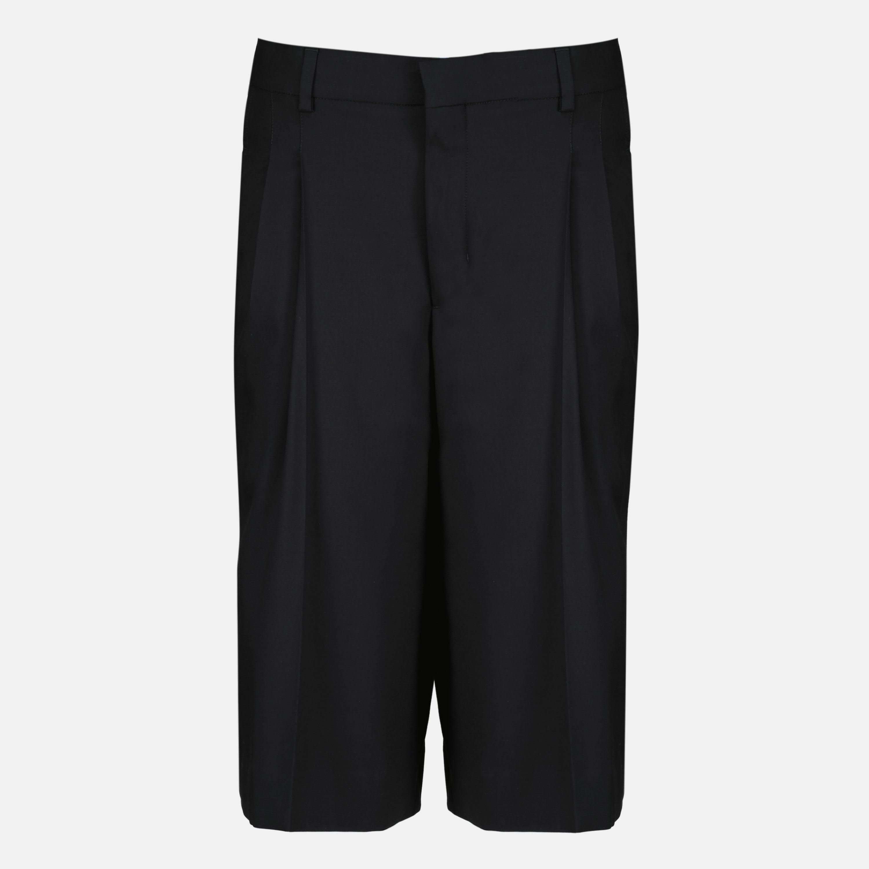 Image de l'article Bermuda noir en laine de la marque Ami PARIS pour Femme - Saison Printemps-Été 2026 - Vue de Face