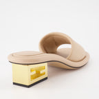 Chaussures ouvertes Sandales à talons en cuir Fendi Beige Femme