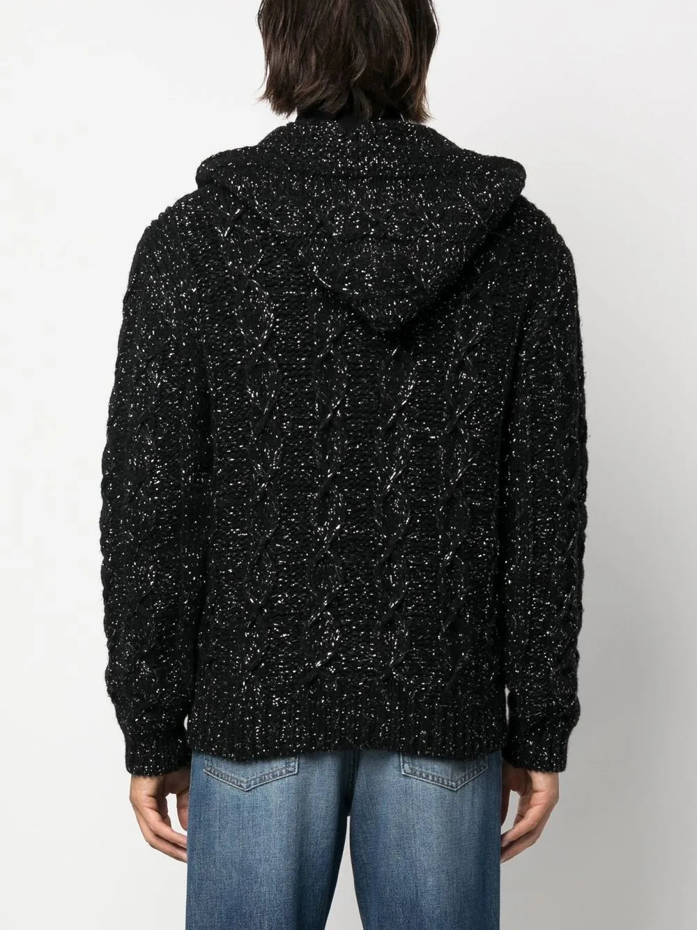 Maille Cardigan en lurex Saint Laurent Noir Homme
