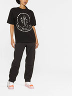 T-Shirts Metallisches Logo T-Shirt Moncler Schwarz Damen