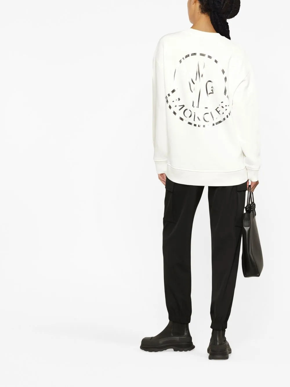 Sweatshirts Metallisches Logo Sweatshirt Moncler Weiß Damen