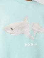 Felpe Sweatshirt Broken Shark Palm Angels Blu Homme