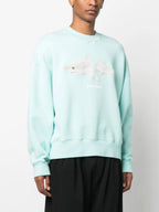 Felpe Sweatshirt Broken Shark Palm Angels Blu Homme