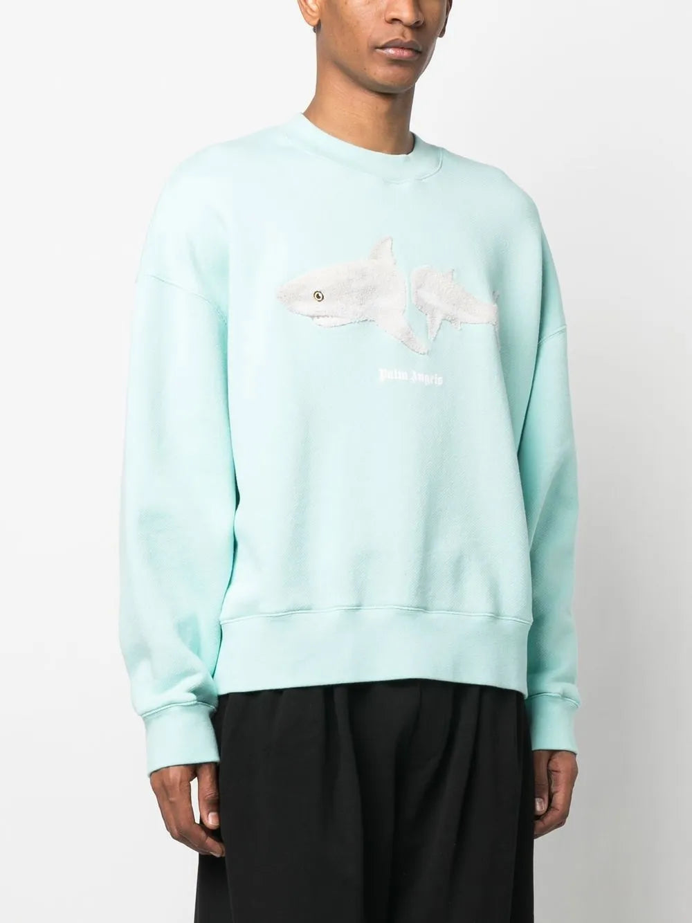 Felpe Sweatshirt Broken Shark Palm Angels Blu Homme