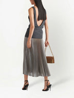 Jupes Jupe plissée Prada Argenté Femme