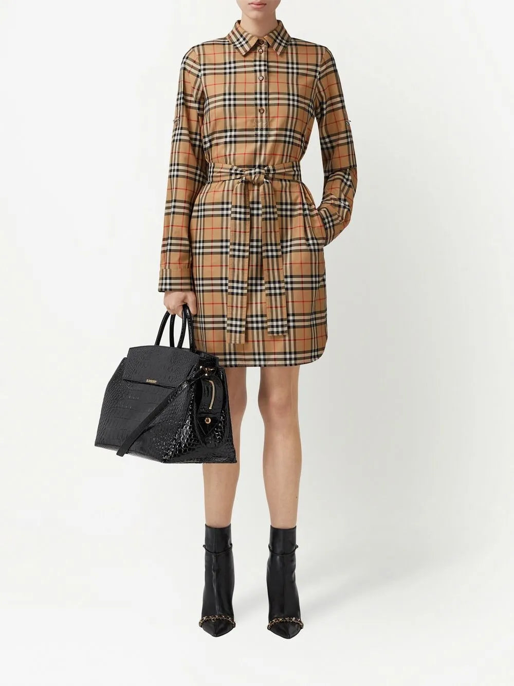 Vestidos Robe à carreaux Burberry Beige Femme
