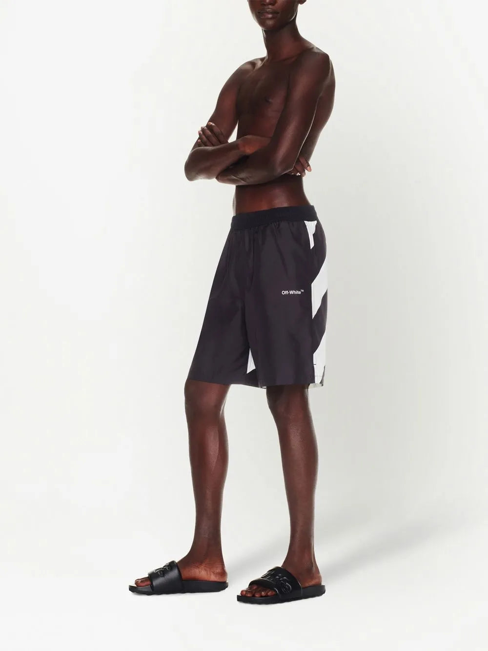 Beachwear Maillot de bain Diag Surfer Off-White Noir Homme