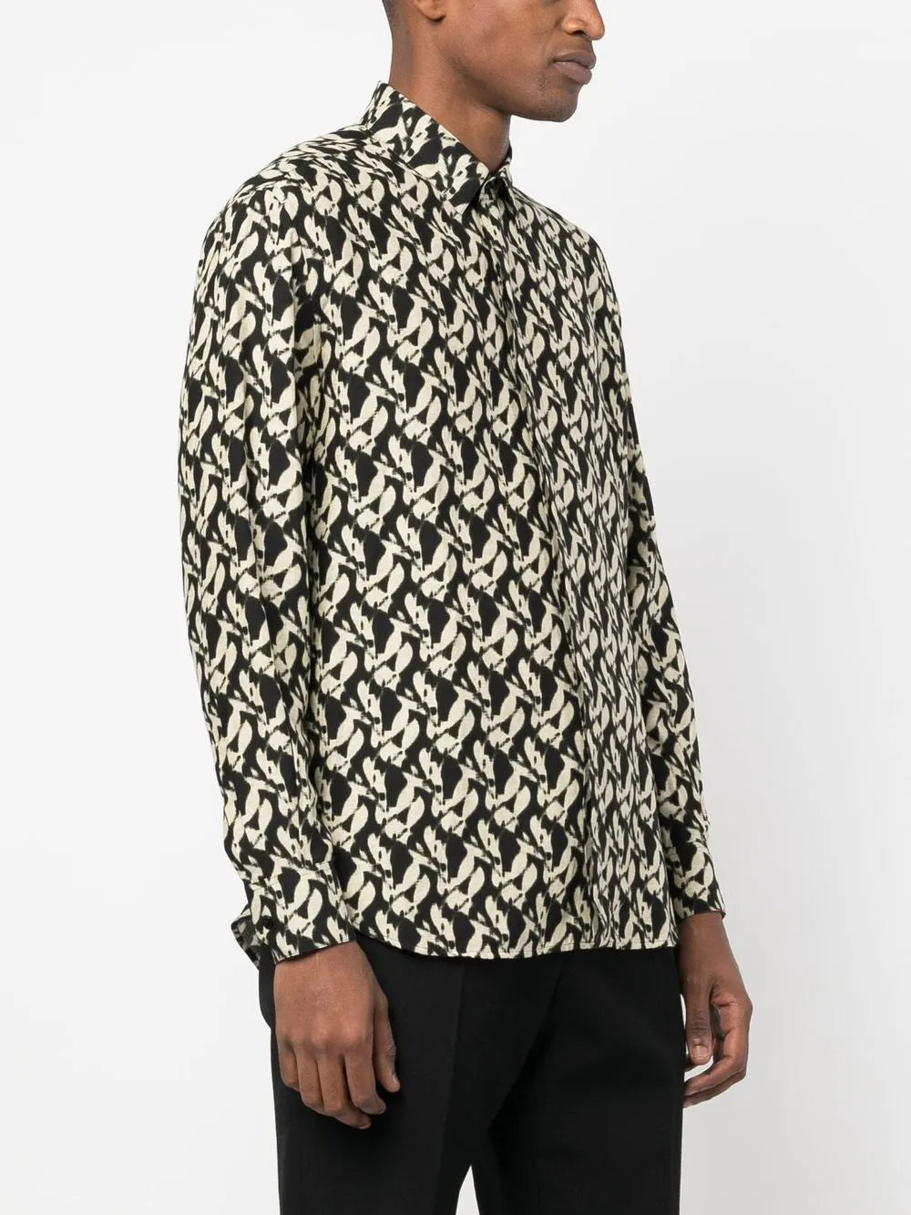 Camisas Camisa com Padrão Saint Laurent Preto Homme