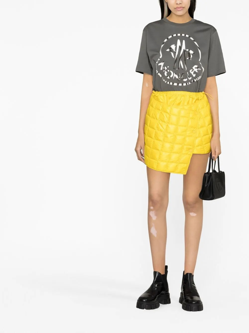 Jupes Mini-jupe matelassée Moncler Jaune Femme