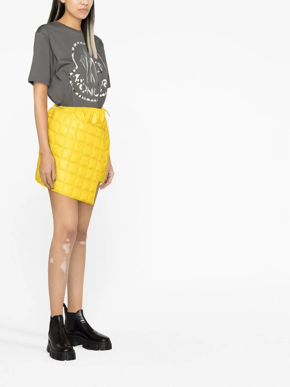 Jupes Mini-jupe matelassée Moncler Jaune Femme