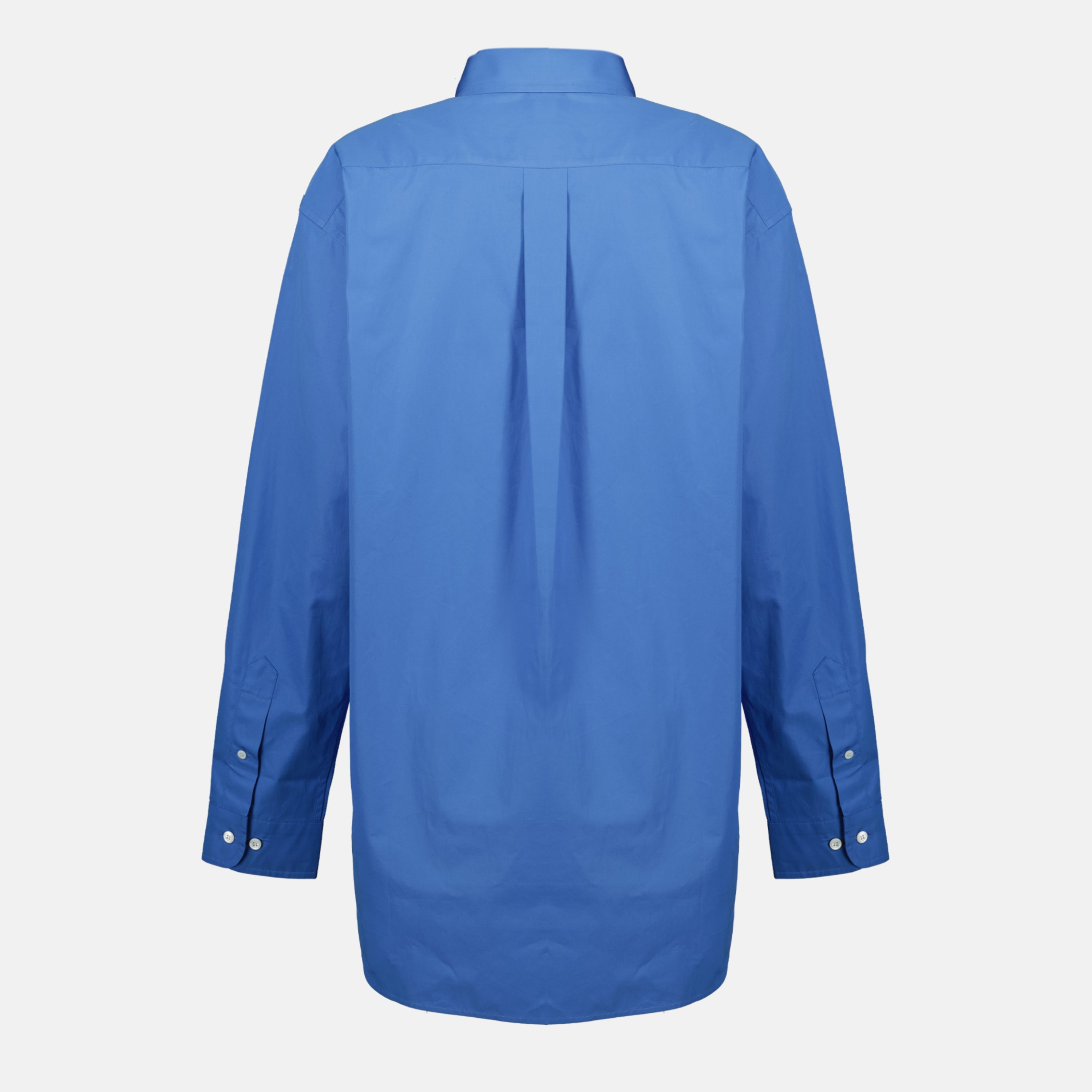Image de l'article Chemise oversize en popeline bleue de la marque Miu Miu pour Femme - Saison Printemps-Été 2026 - Vue de Dos