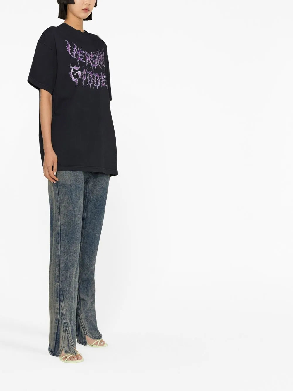 티셔츠 T-shirt Versace Goddess Versace 검은색 Femme